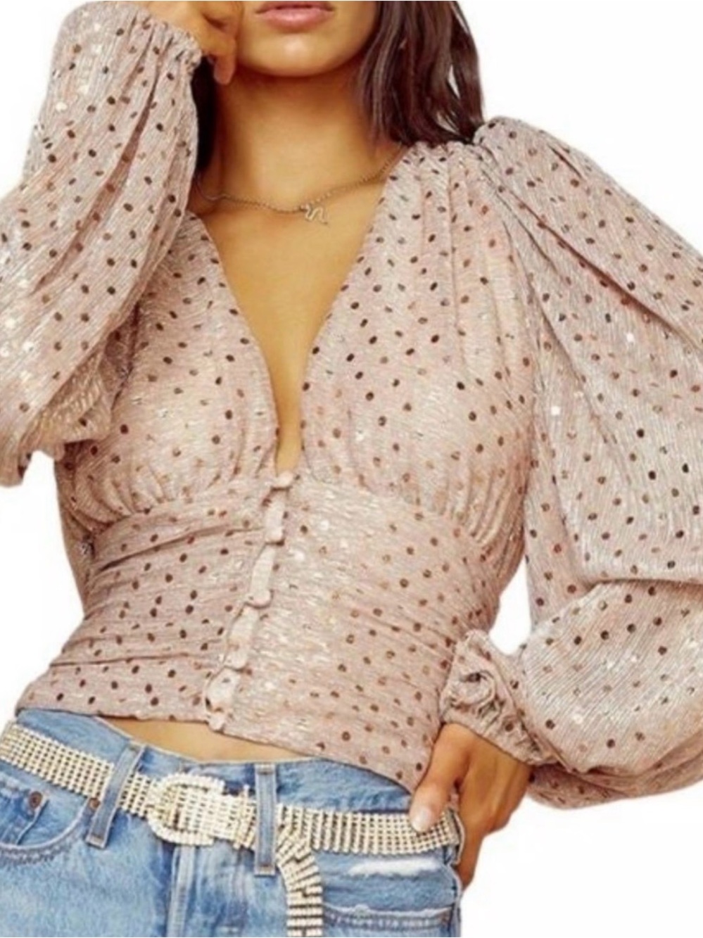 For Love & Lemons La Billette Cropped Blouse